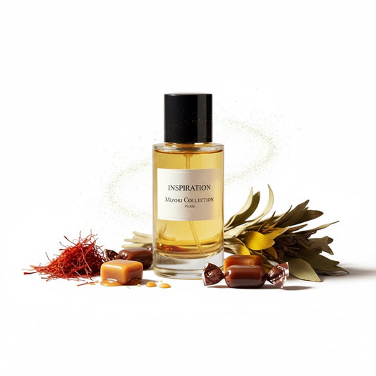 Mizori Collection Inspiration 50ml Eau de Parfum bottle on white background – fresh elegant unisex fragrance