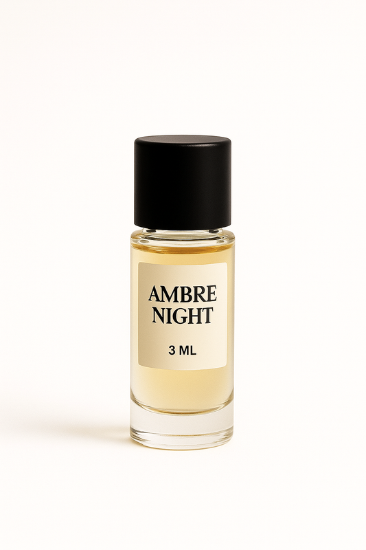 Ambre Night 3ml sample plastic tester – Mizori Collection unisex perfume.