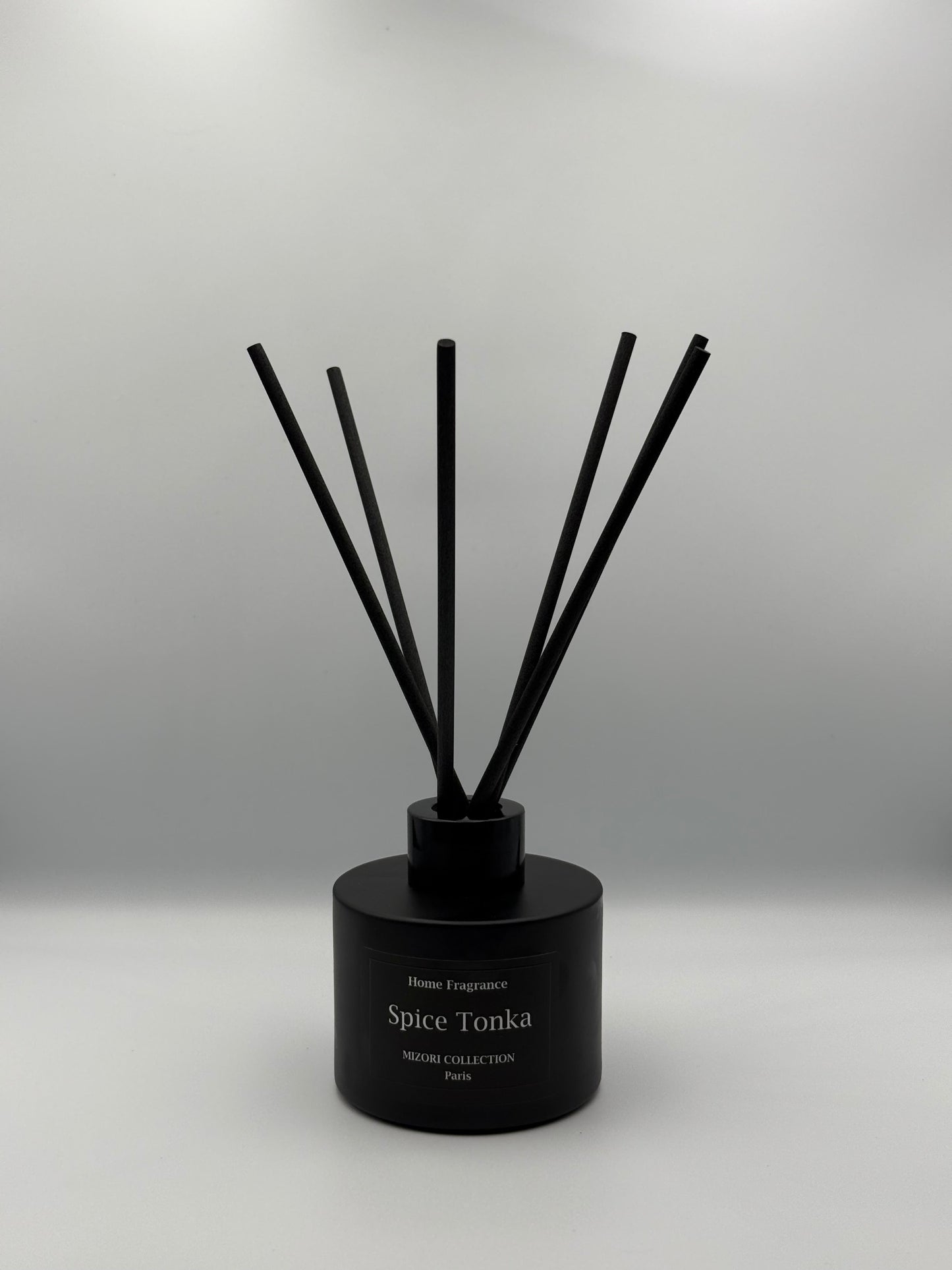Mizori Collection Paris Spice Tonka luxurious home fragrance sticks, elegant diffuser adding warm, aromatic scent to any room.