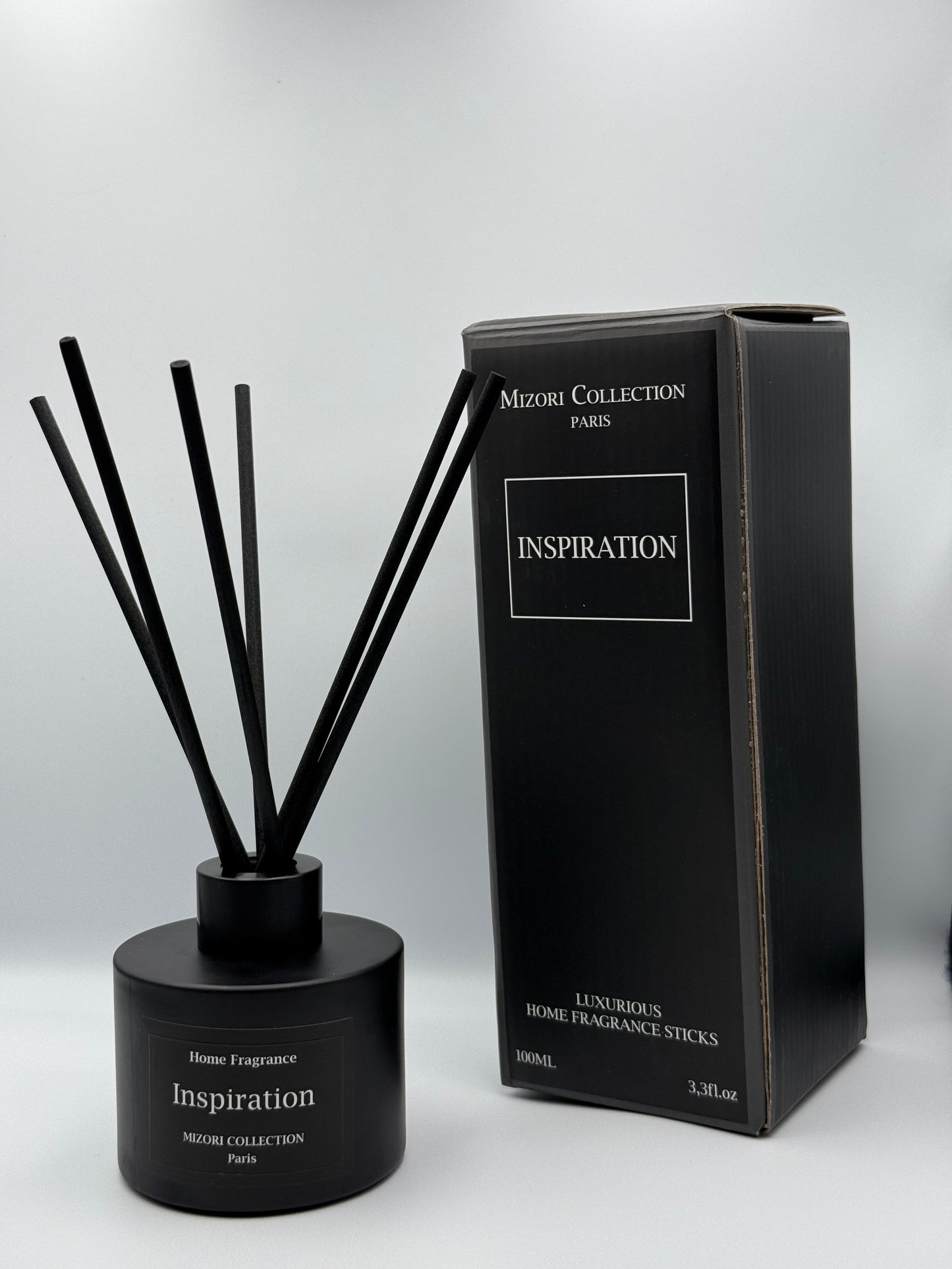 Mizori Collection Paris Inspiration home fragrance sticks in elegant box packaging, luxury diffuser for a fresh, uplifting scent