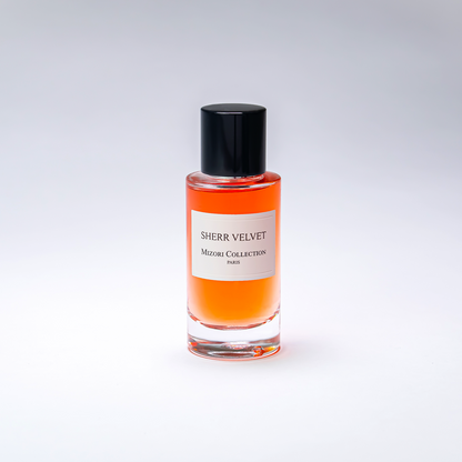 Sherr Velvet 50ML Eau De Parfum – A luxurious, unisex fragrance blending warm amber, rich vanilla, and soft floral notes for an elegant, long-lasting scent.