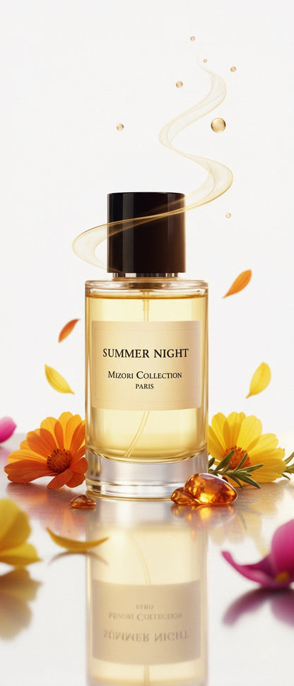 Mizori Collection Summer Night 50ml Eau de Parfum bottle on white background – luxury perfume for men and women