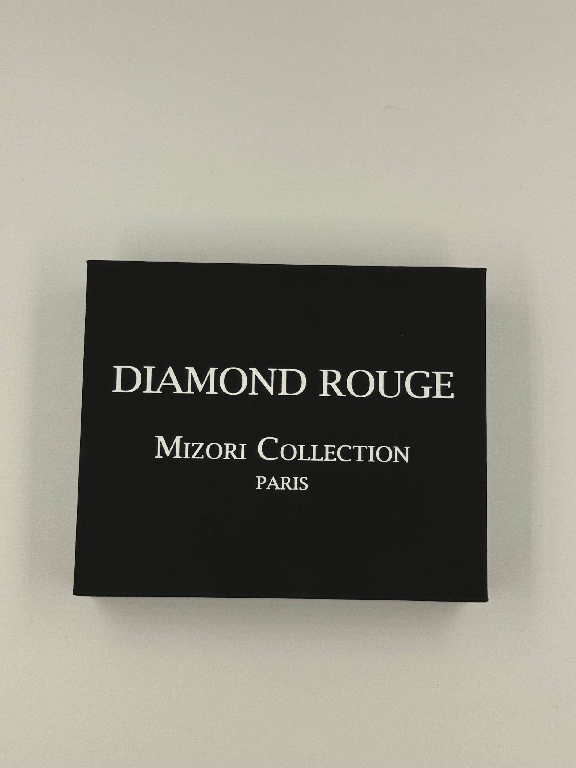 Diamond Rouge Mizori Collection Paris car perfume in box packaging, luxury fragrance for vehicles, elegantly presented.

