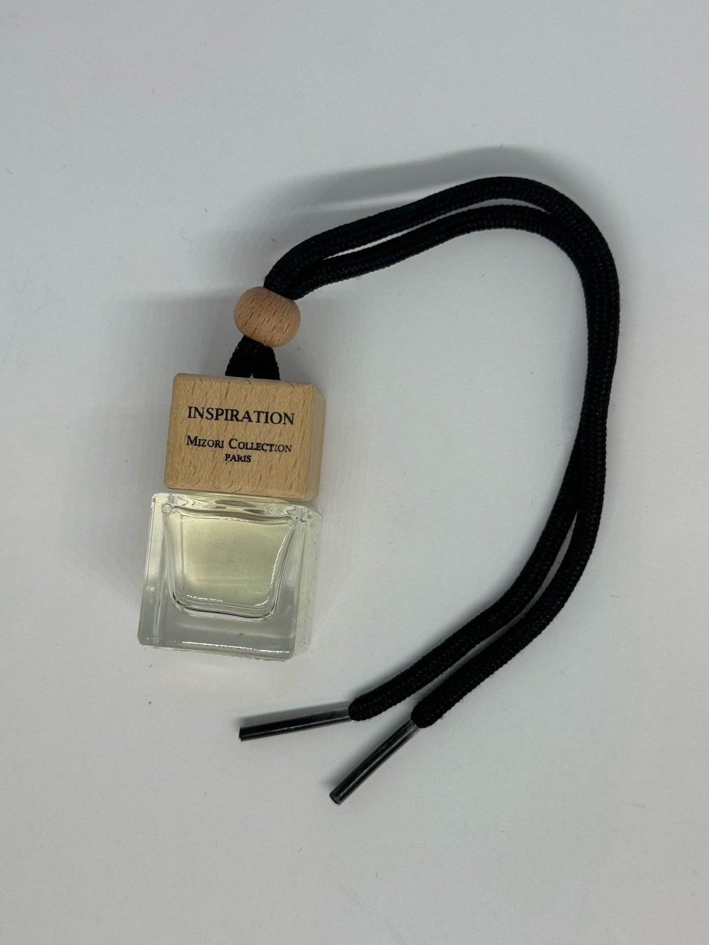Mizori Collection Paris Inspiration car perfume with hanging cord, luxury automotive fragrance for a fresh, long-lasting scent