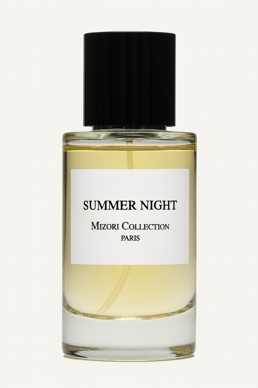 Mizori Collection Paris Summer Night Eau de Parfum 50ml perfume bottle – elegant unisex fragrance with sleek design