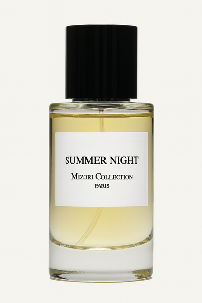 Mizori Collection Paris Summer Night Eau de Parfum 50ml perfume bottle – elegant unisex fragrance with sleek design