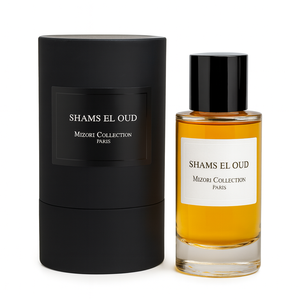 Mizori Collection Paris Sham Seloud Eau de Parfum, 50ml bottle with matching box.