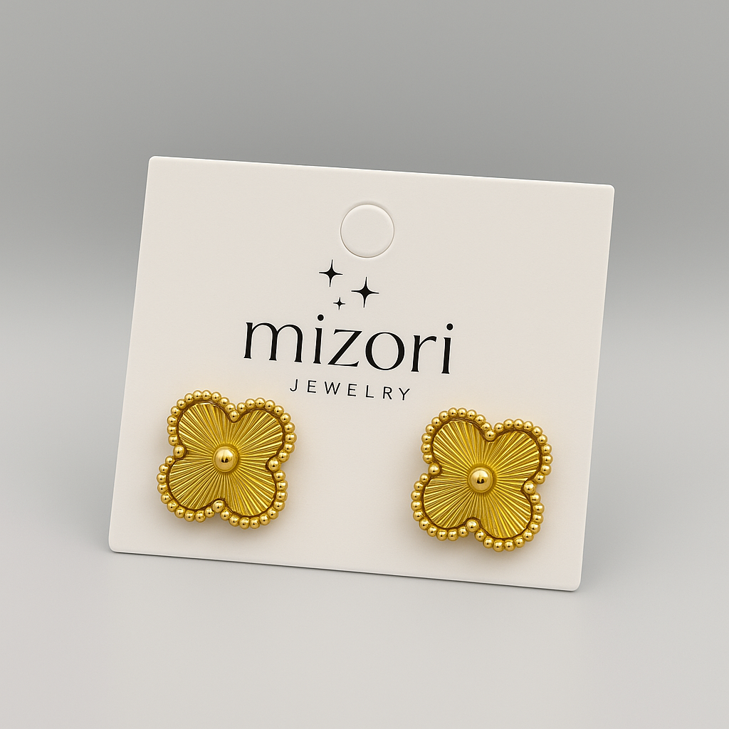 mizori_jewelry_stainless_steel_gold_clover_earrings_13mm