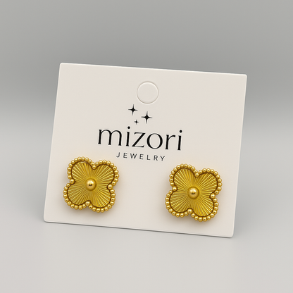 mizori_jewelry_stainless_steel_gold_clover_earrings_13mm