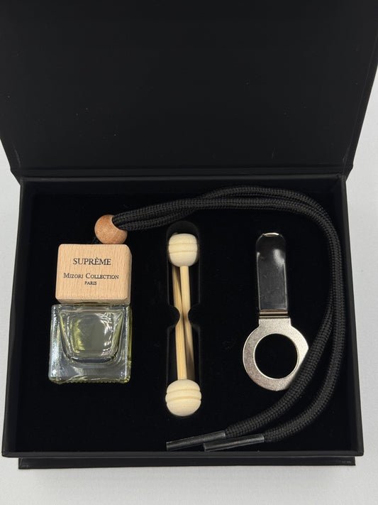 Supreme Mizori Collection Paris 6ml car perfume in a box with fragrance sticks, luxury automotive air freshener